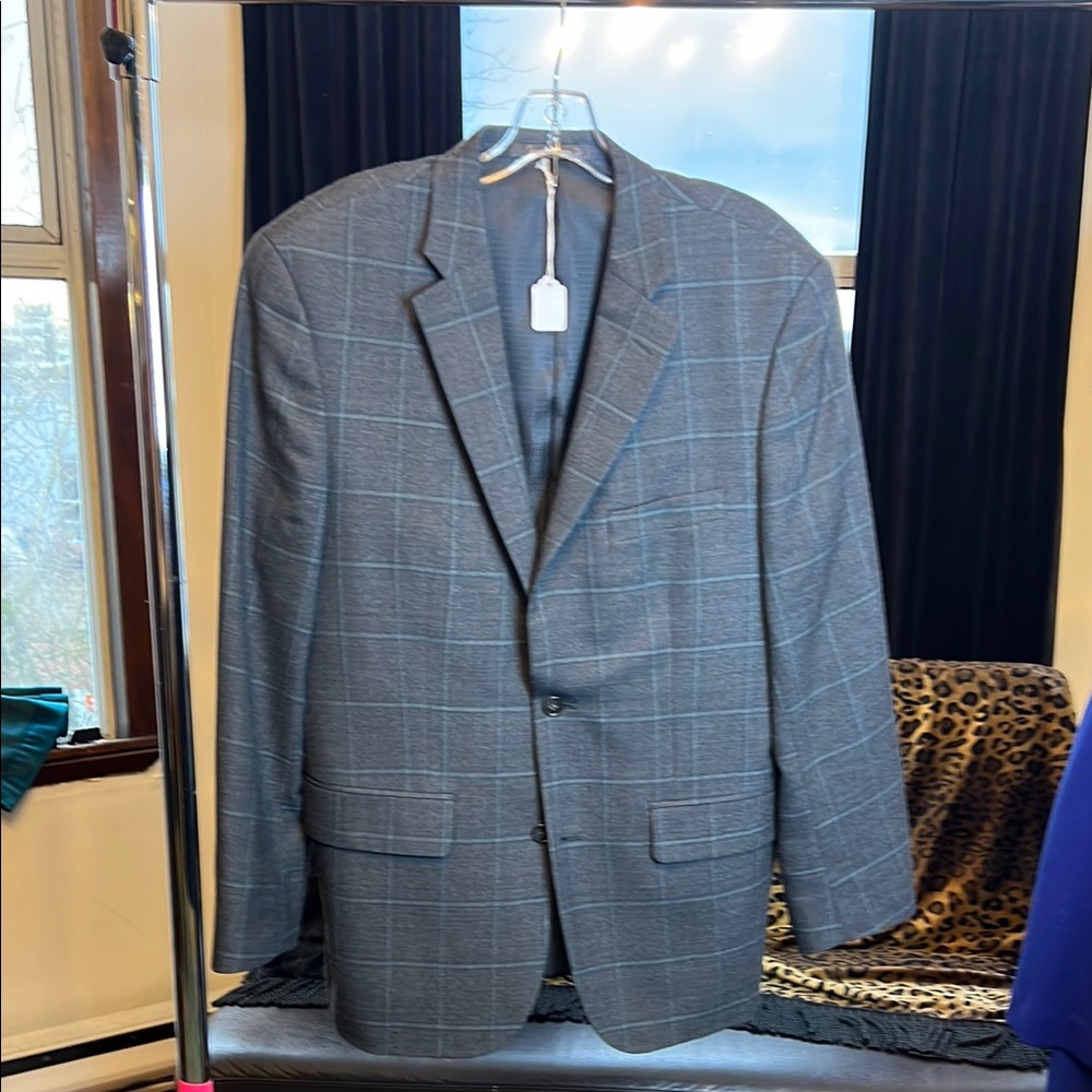 Men's Gray Plaid Blazer